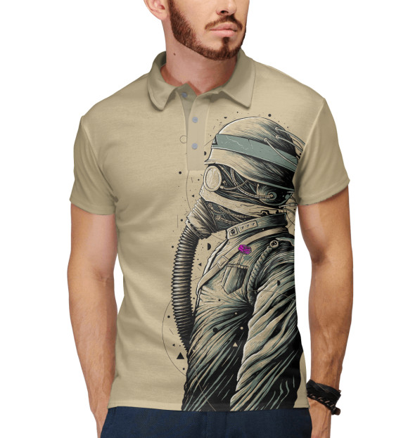 Мужское поло с изображением Мертвый офицер цвета Белый