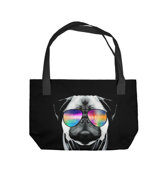 Пляжная сумка с изображением Мопс цвета 