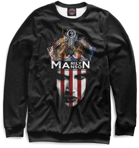 

Свитшоты Print Bar, Белый, Marilyn Manson