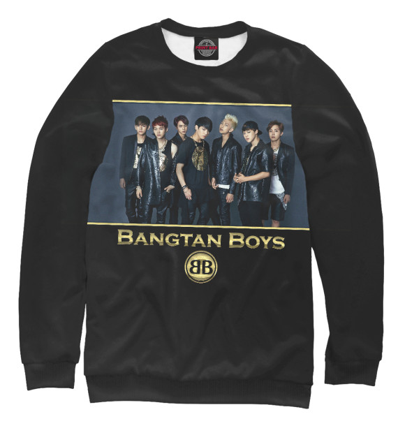 Свитшот для мальчиков с изображением Bangtang Boys (BTS) цвета Белый