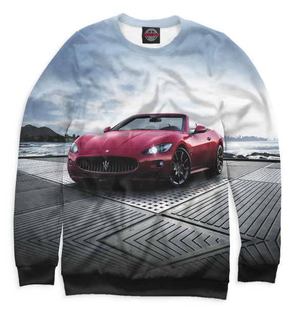 Мужской свитшот с изображением Maserati цвета Белый