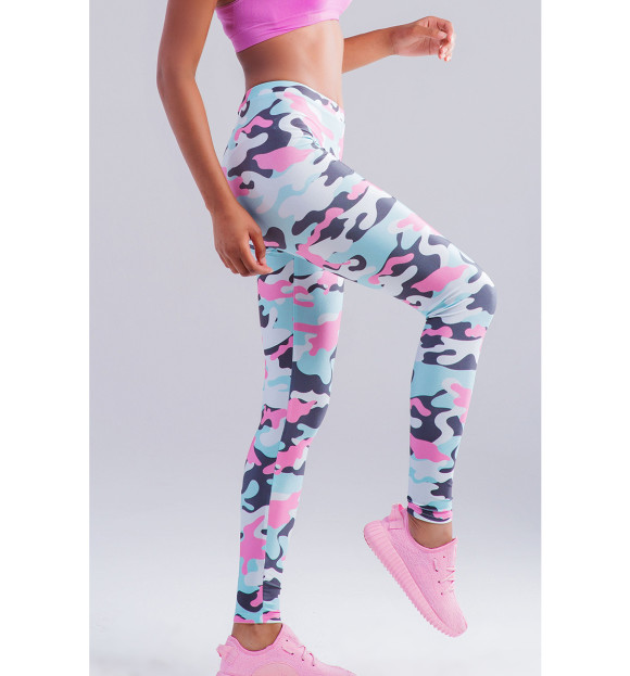 Леггинсы с изображением Камуфляж цвета Светло-розовый