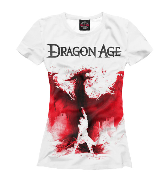 Футболка для девочек с изображением Dragon Age, цвета Белый