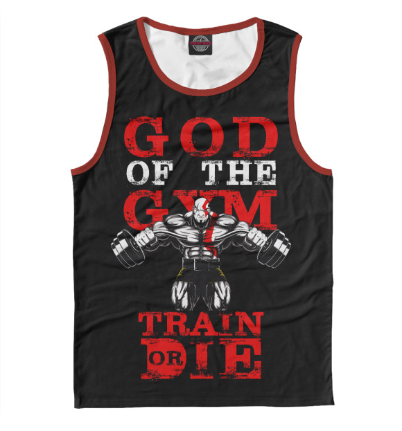 Мужская майка с изображением God of the Gym цвета Белый