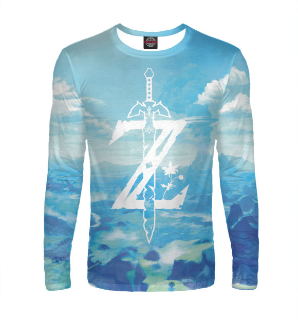 Мужской лонгслив с изображением Zelda цвета Белый