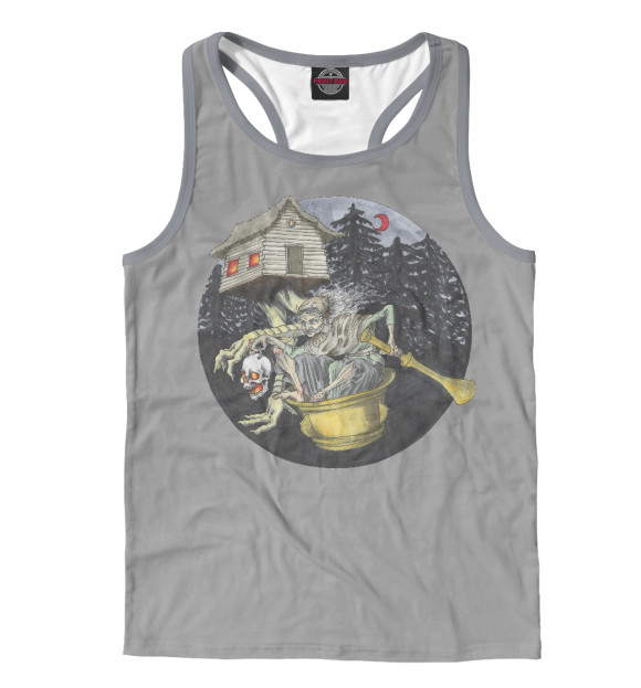 Мужская майка-борцовка с изображением Страшная сказка цвета Белый