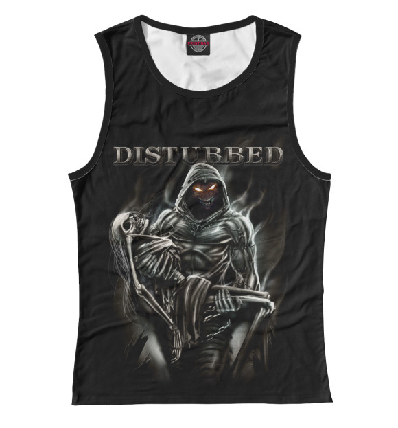 Майка для девочки с изображением Disturbed цвета Белый