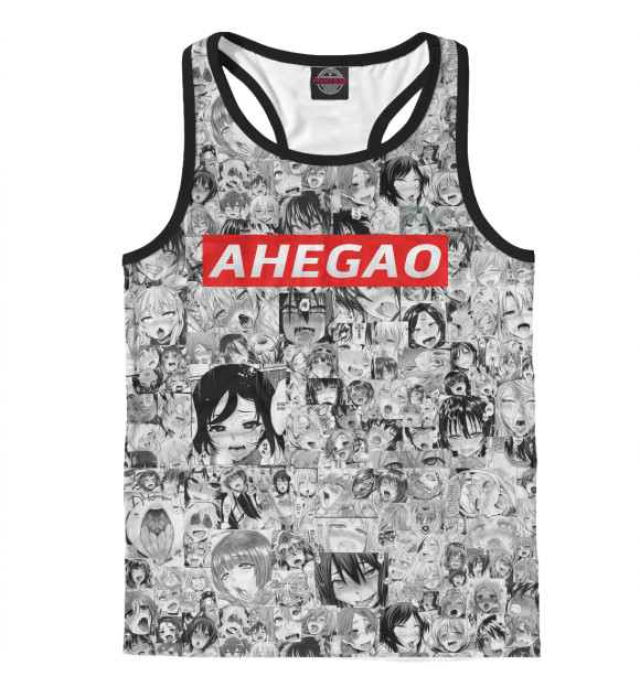 Мужская майка-борцовка с изображением AHEGAO цвета Белый