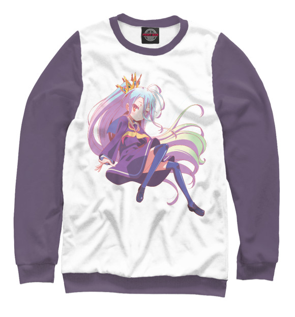 Мужской свитшот с изображением No Game No Life Широ цвета Белый
