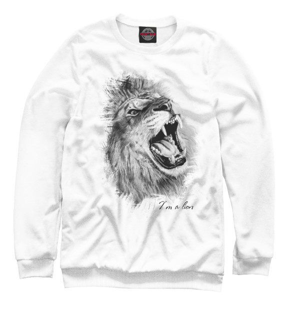 Свитшот для девочек с изображением Lion - Лев цвета Белый
