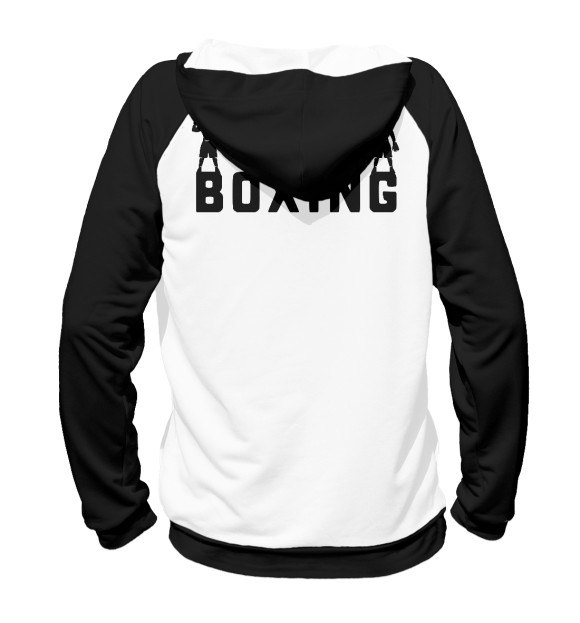 Женское худи с изображением Boxing цвета Белый