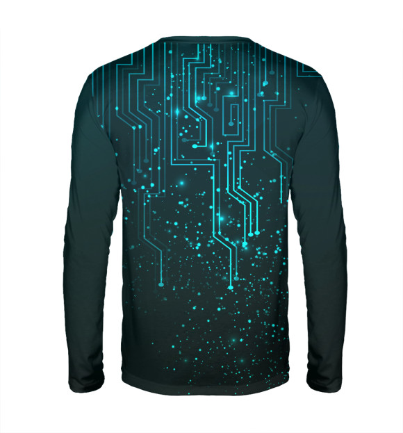 Мужской лонгслив с изображением Матрица цвета Белый