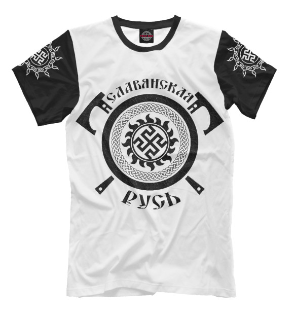Мужская футболка с изображением Символ РОДовик / Русь цвета Белый