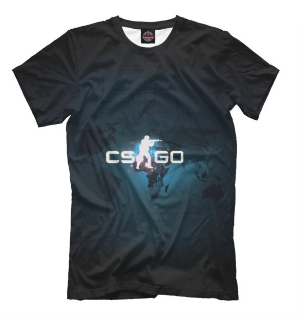 Мужская футболка с изображением CS GO цвета Черный