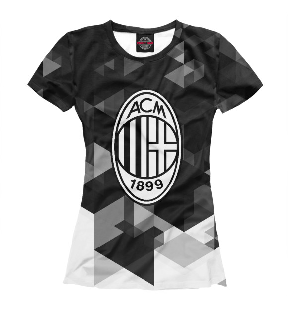 Женская футболка с изображением AC Milan Sport Black&White цвета Белый