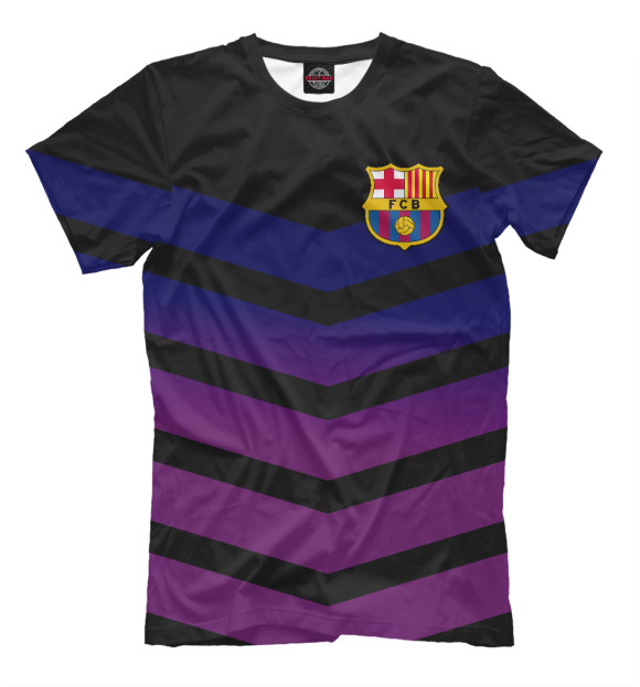 Мужская футболка с изображением FC BARCELONA цвета Черный
