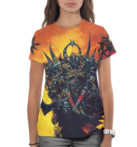 Женская футболка с изображением Warhammer цвета Белый