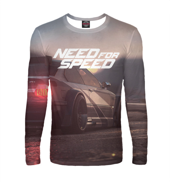 Мужской лонгслив с изображением Need For Speed цвета Белый
