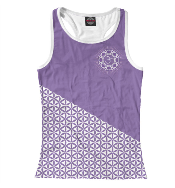 Женская майка-борцовка с изображением Сахасрара цвета Белый