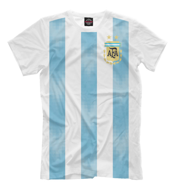 Мужская футболка с изображением Форма Сборной Аргентины цвета Молочно-белый