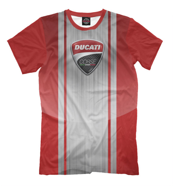 Мужская футболка с изображением Ducati цвета Молочно-белый