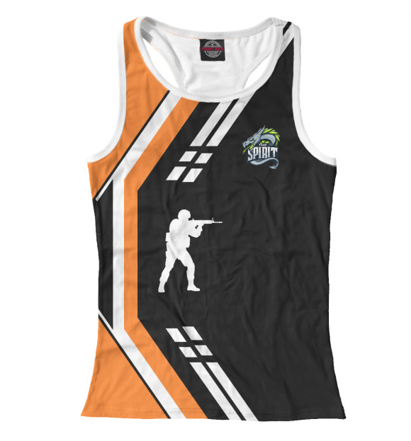 Женская майка-борцовка с притом Team Spirit ASSIMOV цвета Белый Женская майка-борцовка с изображением Team Spirit ASSIMOV цвета Белый