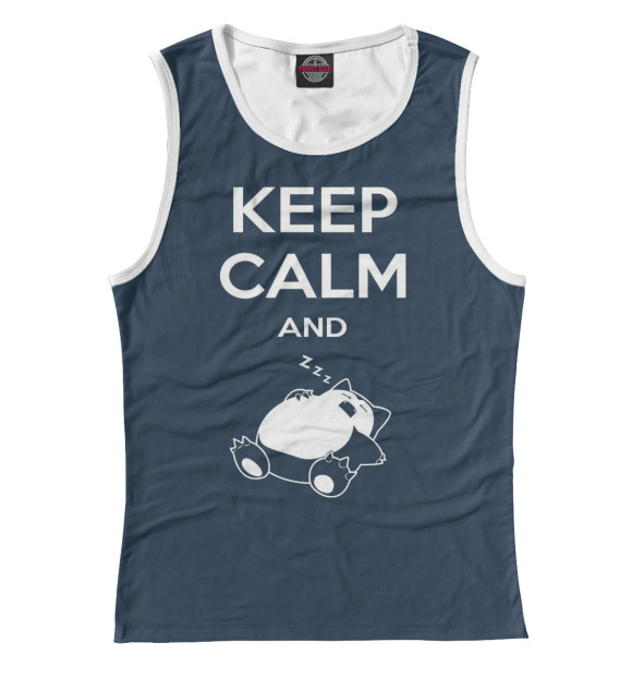 Майка для девочки с изображением Keep calm and zzz funny цвета Белый