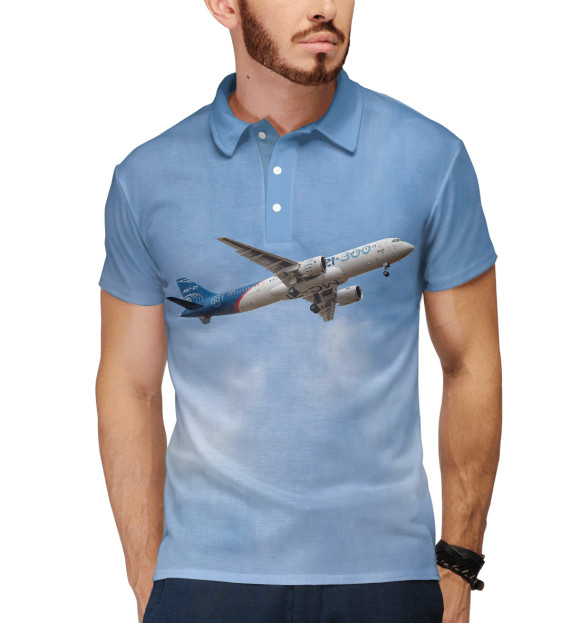 Мужское поло с изображением МС-21 цвета Белый