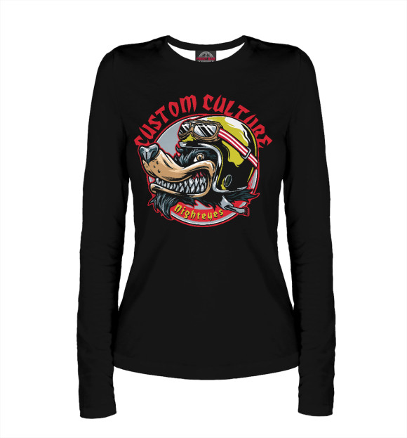 Женский лонгслив с изображением Сustom culture цвета Белый