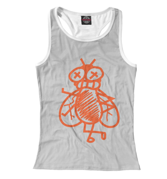 Женская майка-борцовка с изображением Наглая муха цвета Белый