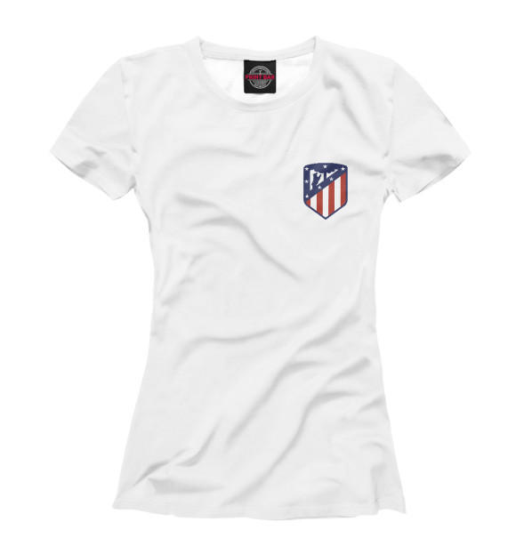 Женская футболка с изображением Atletico Madrid цвета Белый