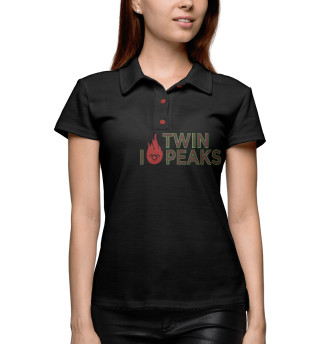 Поло для девочки I Love Twin Peaks