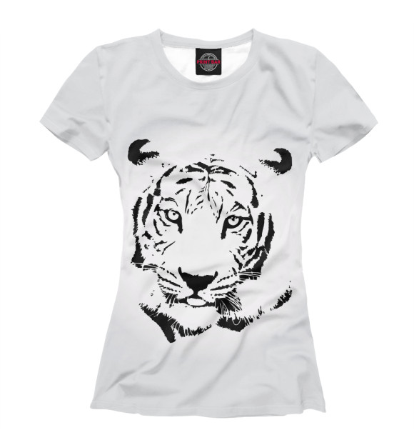 Футболка для девочек с изображением Тигр цвета Белый
