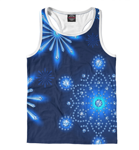 Мужская майка-борцовка с изображением Снежинки цвета Белый