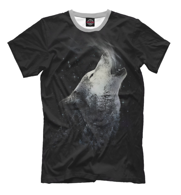 Мужская футболка с изображением Howl of Nature цвета Черный