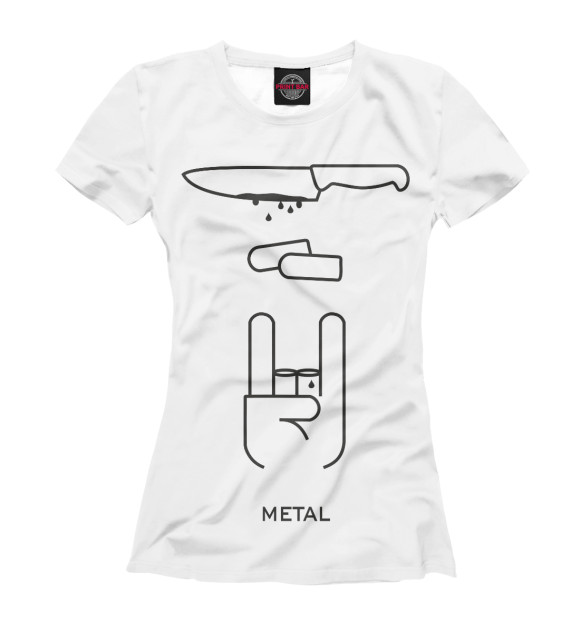 Женская футболка с изображением METAL цвета Белый