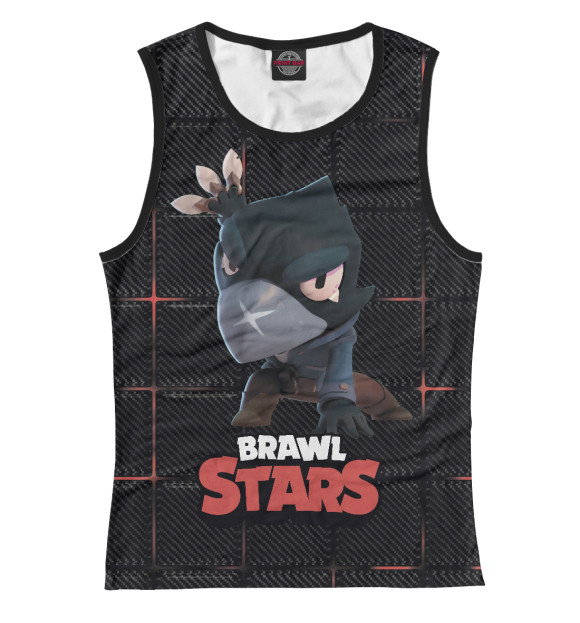 Женская майка с изображением Brawl Stars Crow (Ворон) цвета Белый