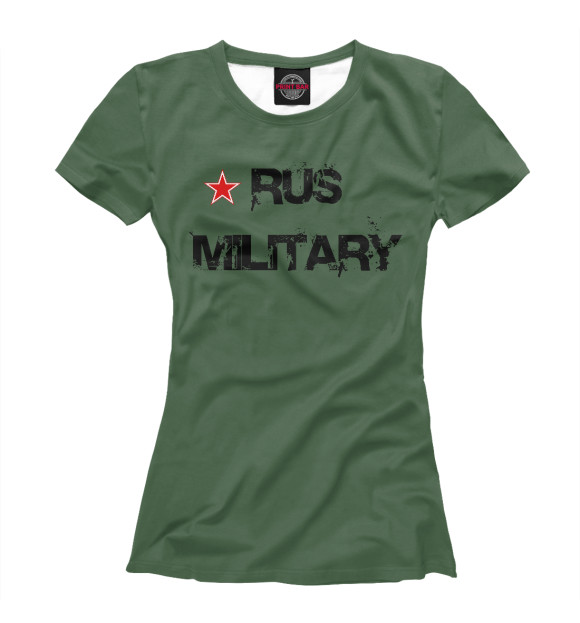 Футболка для девочек с изображением Rus military цвета Белый