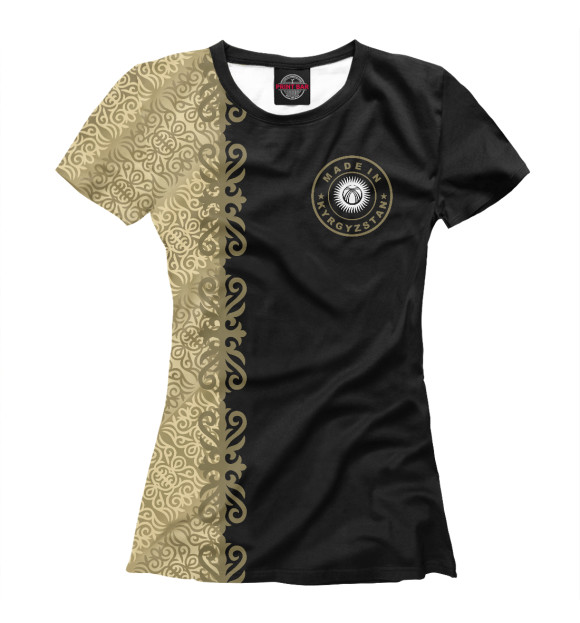 Футболка для девочек с изображением Made in Kyrgyzstan цвета Белый