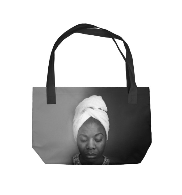 Пляжная сумка с изображением Nina Simone цвета 