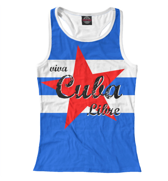 Женская майка-борцовка с изображением Куба цвета Белый