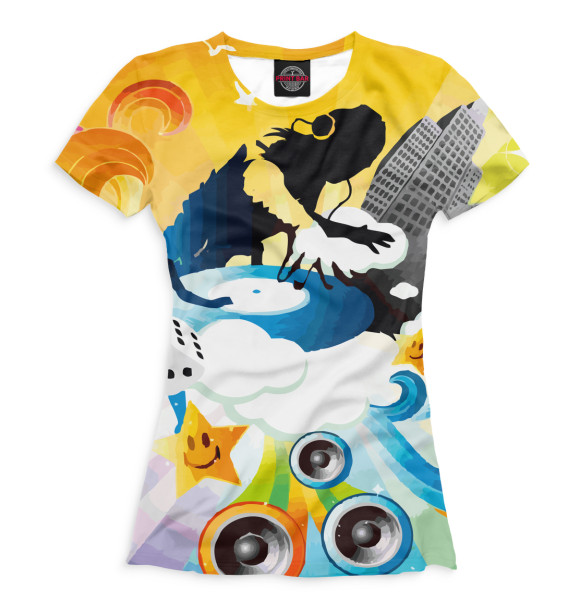 Футболка для девочек с изображением Electronic цвета Белый