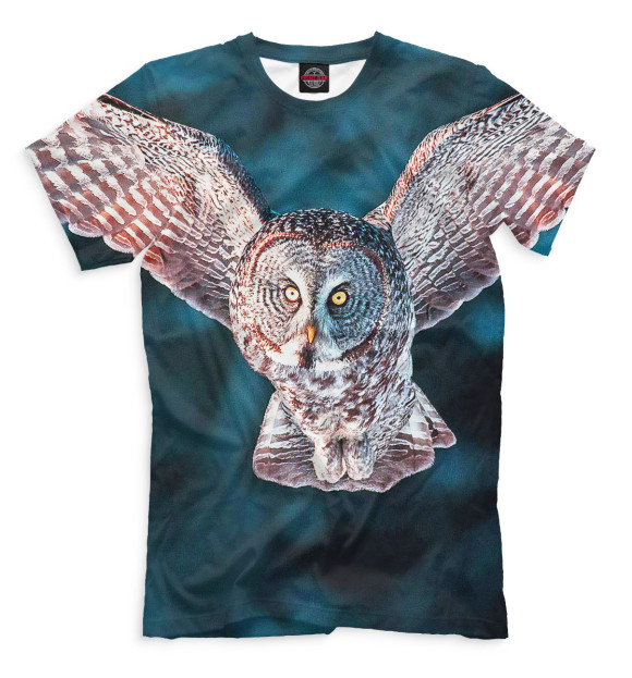 Футболка для мальчиков с изображением Совы цвета Молочно-белый