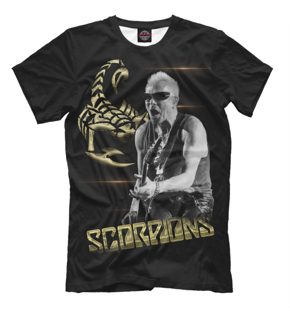 Футболка для мальчиков с изображением Scorpions цвета Черный