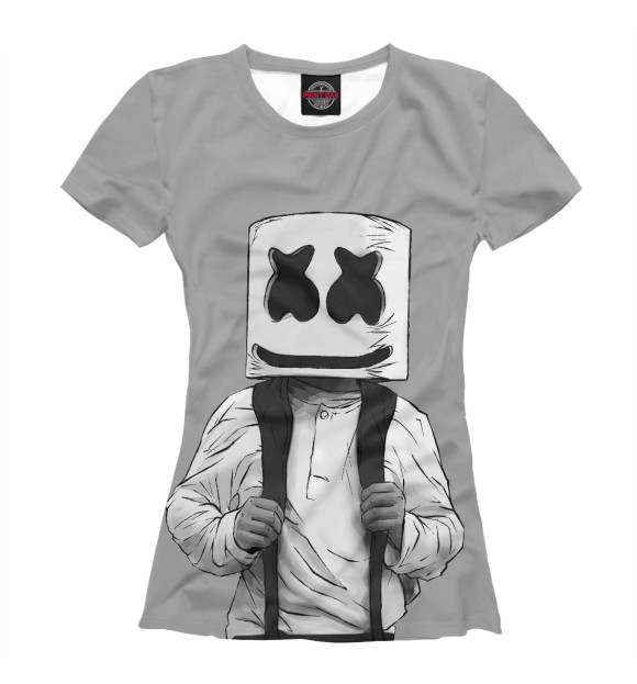 Женская футболка с изображением Marshmello цвета Белый