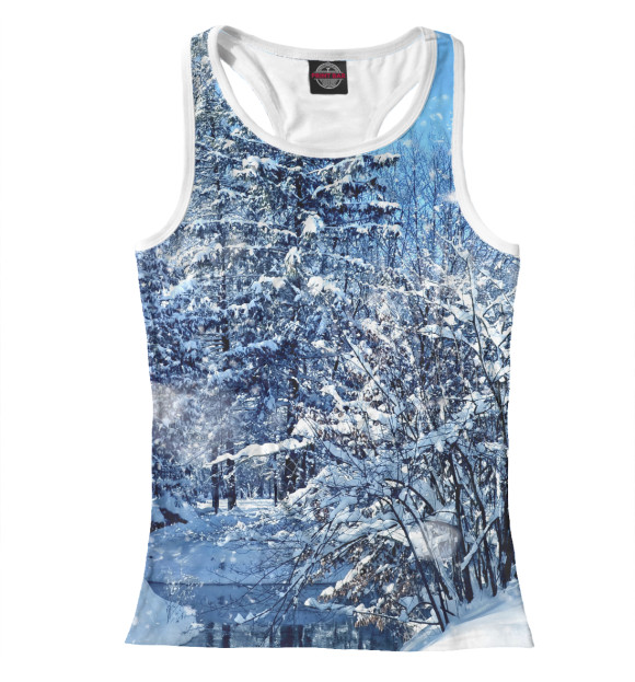 Женская майка-борцовка с изображением Лес цвета Белый