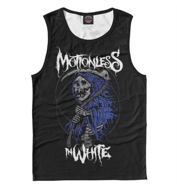 Майка для мальчика с притом Motionless In White цвета Белый Майка для мальчика с изображением Motionless In White цвета Белый