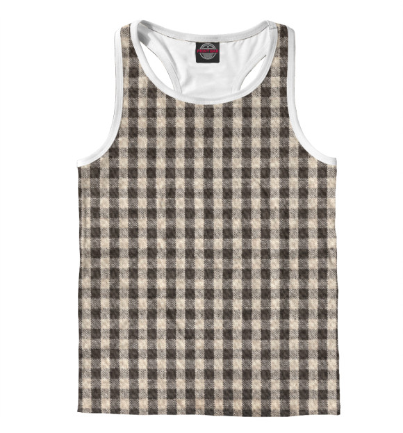 Мужская майка-борцовка с изображением Клетка цвета Белый