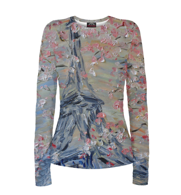 Женский лонгслив с изображением Флердоранж цвета Белый