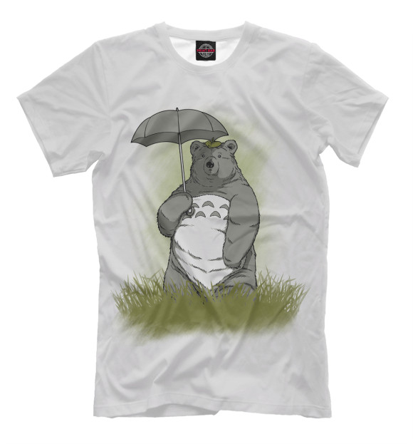 Мужская футболка с изображением Bear Totoro цвета Бежевый